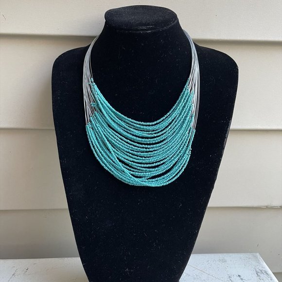 - TURQUIOSE AFRICAN MALA BECKLACE STATEMENT NECKLACE - Picture 10 of 13